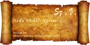 Szántó Vitus névjegykártya