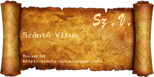 Szántó Vitus névjegykártya